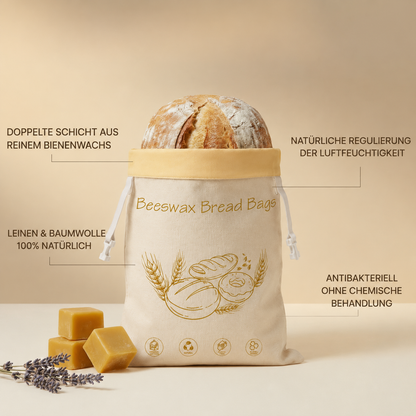 Bienenwachs-Brotbeutel für nachhaltige Brotaufbewahrung in der Küche