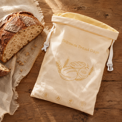 Nachhaltiger Bienenwachs-Brotbeutel zur plastikfreien Brotaufbewahrung
